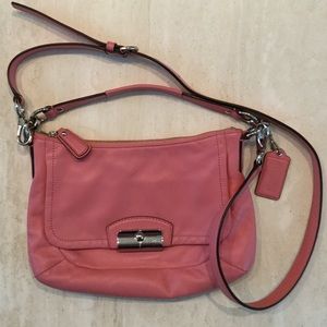 Coach Kristin Leather Crossbody Hobo Bag Authentic Shoulder Handbag Pink Purse